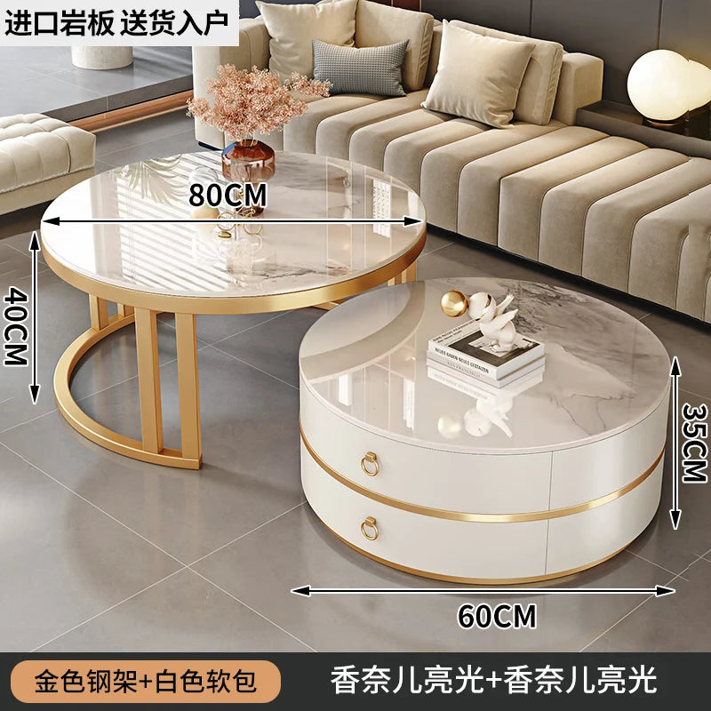 Modern Round Coffee Tables Metal Nordic Glam Minimalist Coffee Tables Simple Decor Mesa Auxiliar Salon Living Room Furniture