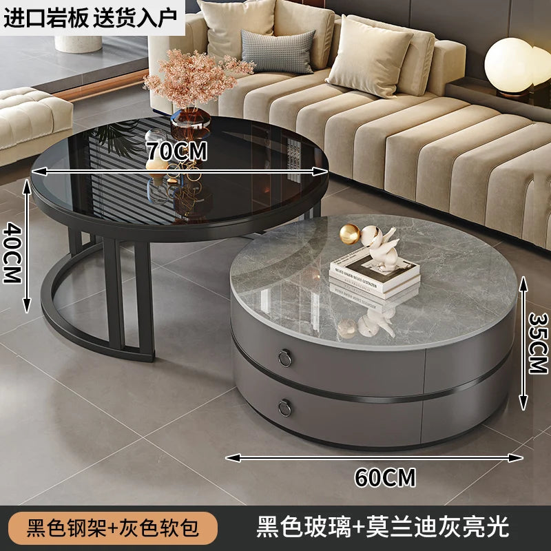 Modern Round Coffee Tables Metal Nordic Glam Minimalist Coffee Tables Simple Decor Mesa Auxiliar Salon Living Room Furniture