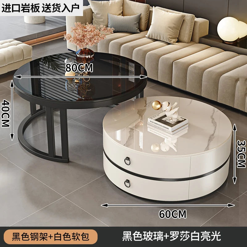 Modern Round Coffee Tables Metal Nordic Glam Minimalist Coffee Tables Simple Decor Mesa Auxiliar Salon Living Room Furniture