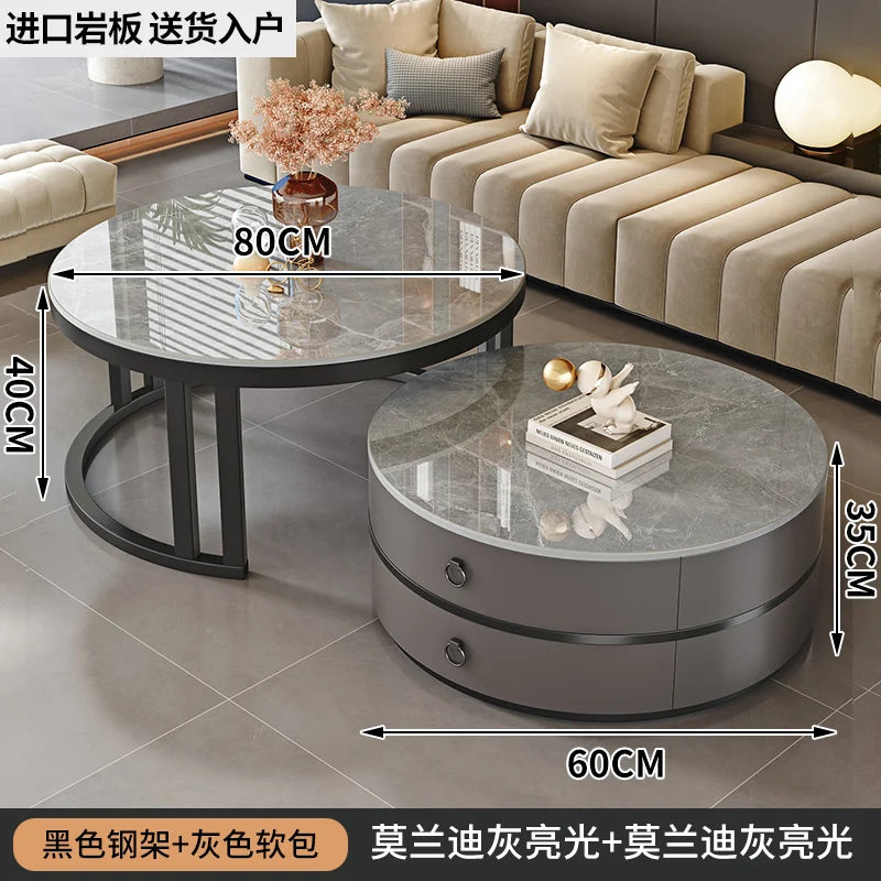 Modern Round Coffee Tables Metal Nordic Glam Minimalist Coffee Tables Simple Decor Mesa Auxiliar Salon Living Room Furniture
