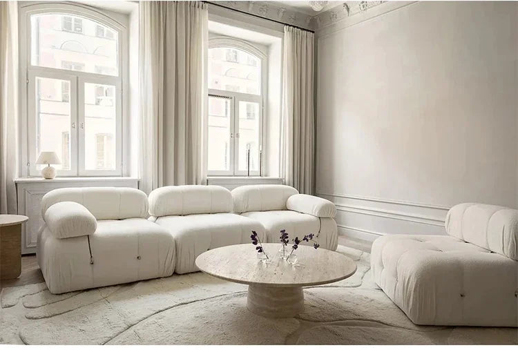 Natural travertine coffee table living room sofa round luxury stone coffee table designer light luxury minimalist wabi **** wind