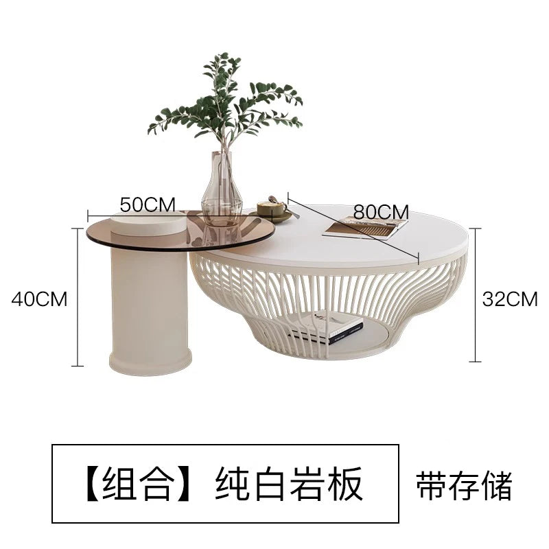 Korea Design Coffee Table Storage Simple India Bedroom White Round Coffee Table Wood Japanese Mesa Centro Salon Home Furniture