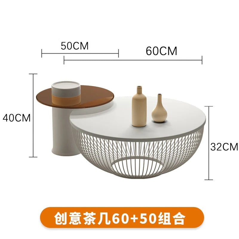 Korea Design Coffee Table Storage Simple India Bedroom White Round Coffee Table Wood Japanese Mesa Centro Salon Home Furniture