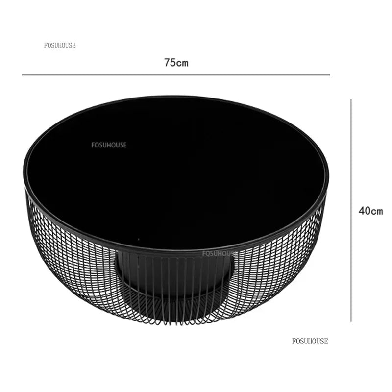 Nordic Creative Design Metal Round Coffee Table Wrought Iron Coffee Tables for Home Living Room Furniture Black Side Table