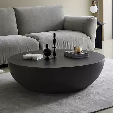 Custom Round Coffee Table Made of Cement with A Minimalist Nordic Style, Suitable for Living Rooms, Study Rooms, and Offices.