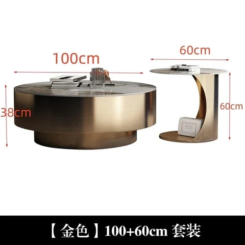 Modern Design Coffee Table Luxury Nordic Round Italian Gold Side Table Living Room Center White Meubles De Salon Home Furniture
