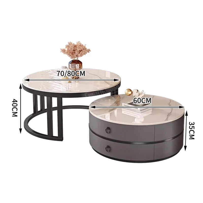Modern Round Coffee Tables Metal Nordic Glam Minimalist Coffee Tables Simple Decor Mesa Auxiliar Salon Living Room Furniture