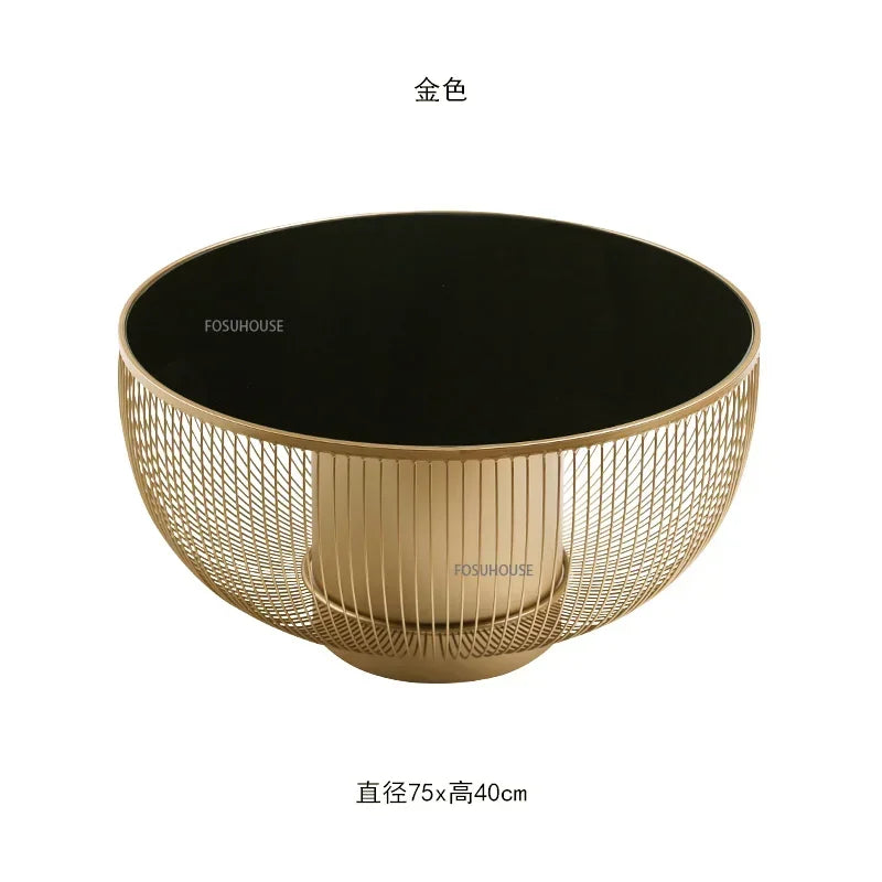 Nordic Creative Design Metal Round Coffee Table Wrought Iron Coffee Tables for Home Living Room Furniture Black Side Table