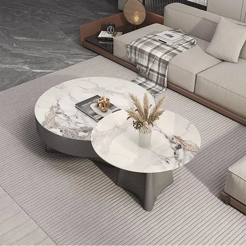 Modern Design Coffee Table Luxury Nordic Round Italian Gold Side Table Living Room Center White Meubles De Salon Home Furniture