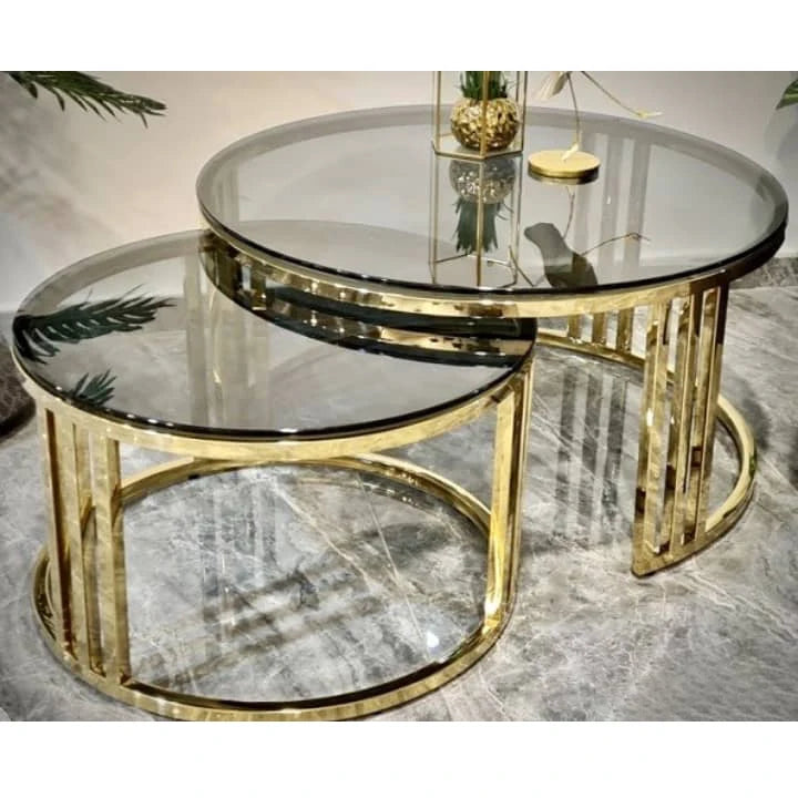 Modern Luxury Living Room Furniture Sets Metal Center Coffee Tables  Meuble De Table Basse Salon Glass Coffee Table