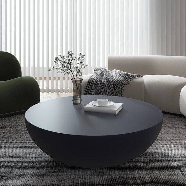 Custom Round Coffee Table Made of Cement with A Minimalist Nordic Style, Suitable for Living Rooms, Study Rooms, and Offices.