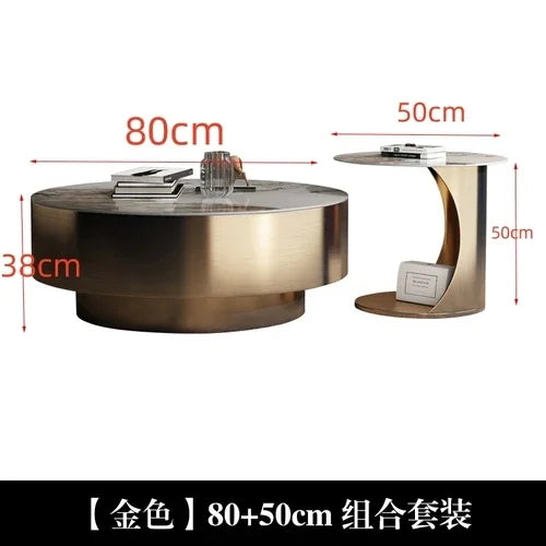 Modern Design Coffee Table Luxury Nordic Round Italian Gold Side Table Living Room Center White Meubles De Salon Home Furniture
