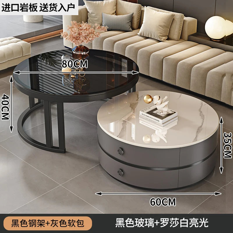 Modern Round Coffee Tables Metal Nordic Glam Minimalist Coffee Tables Simple Decor Mesa Auxiliar Salon Living Room Furniture
