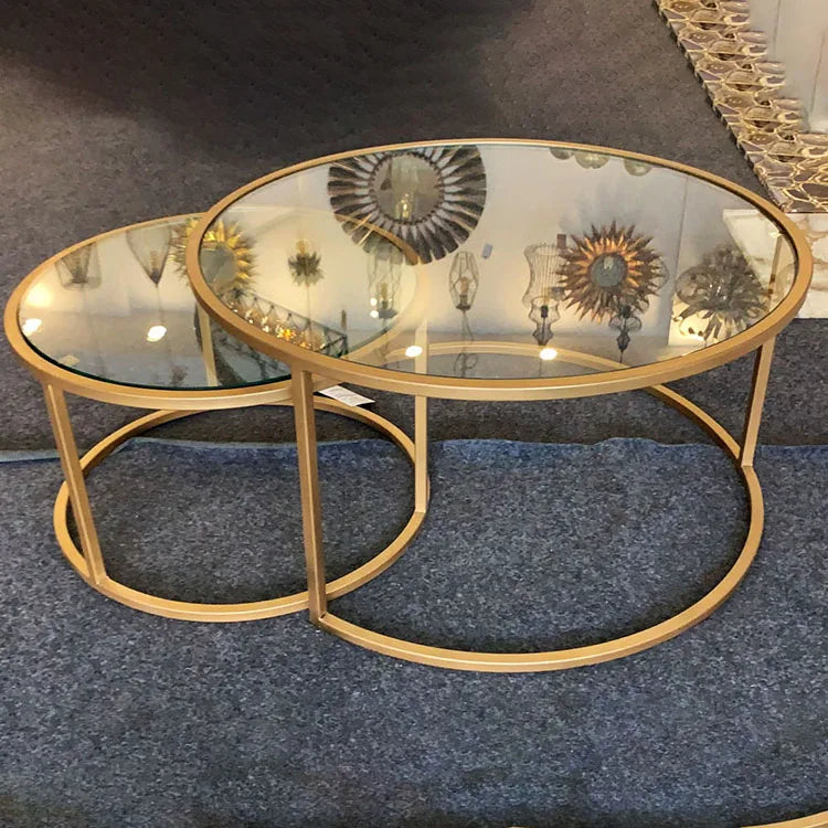 Modern Luxury Living Room Furniture Sets Metal Center Coffee Tables  Meuble De Table Basse Salon Glass Coffee Table