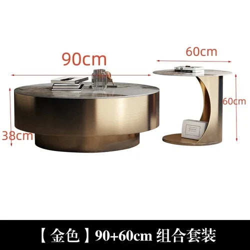 Modern Design Coffee Table Luxury Nordic Round Italian Gold Side Table Living Room Center White Meubles De Salon Home Furniture