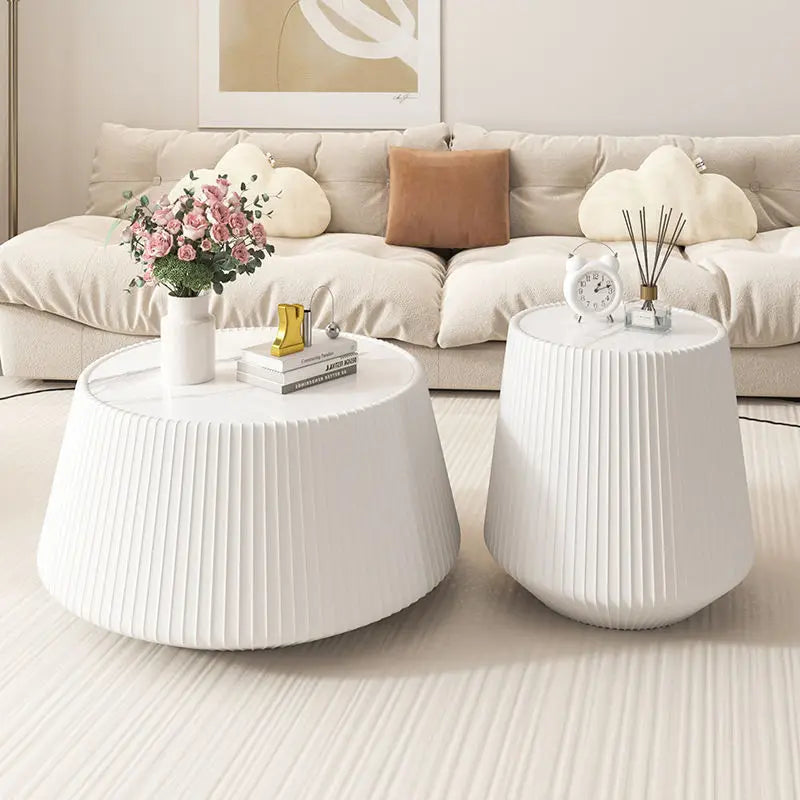 Cream style light luxury stone tea table home living room diamond small apartment simple high-end