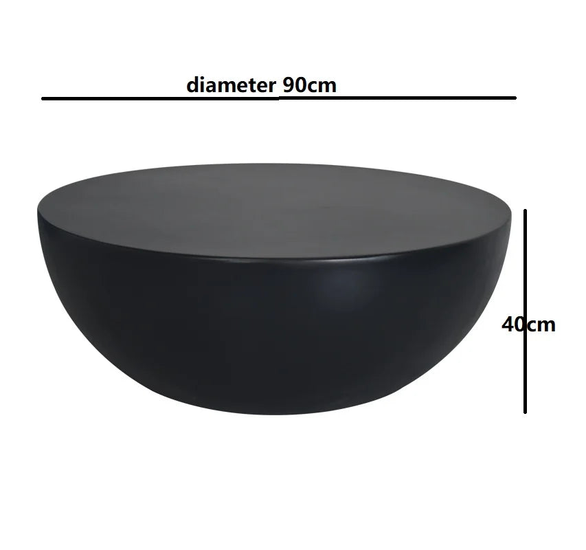 Custom Round Coffee Table Made of Cement with A Minimalist Nordic Style, Suitable for Living Rooms, Study Rooms, and Offices.