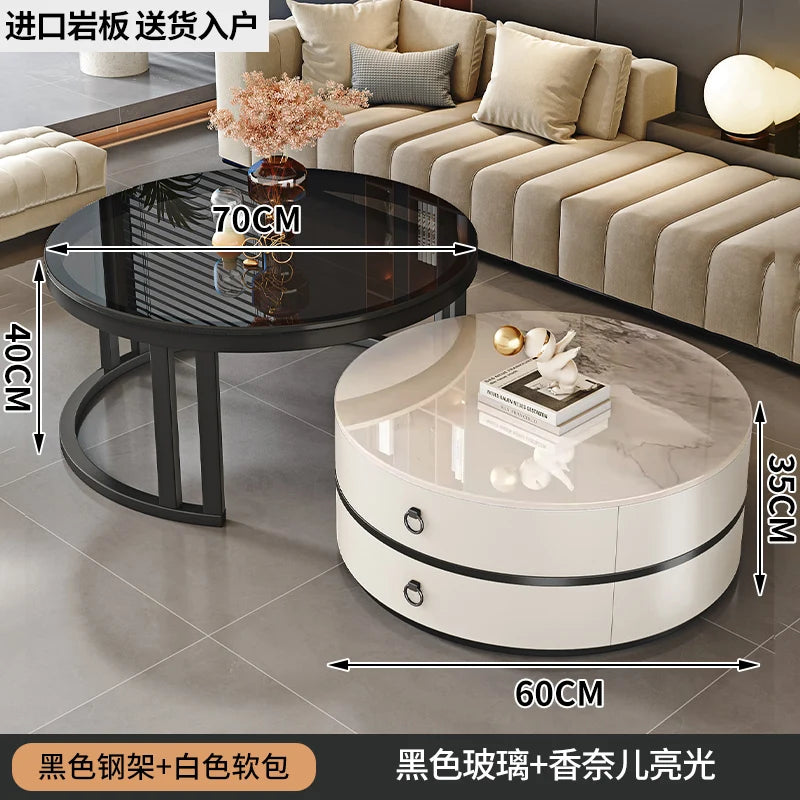 Modern Round Coffee Tables Metal Nordic Glam Minimalist Coffee Tables Simple Decor Mesa Auxiliar Salon Living Room Furniture