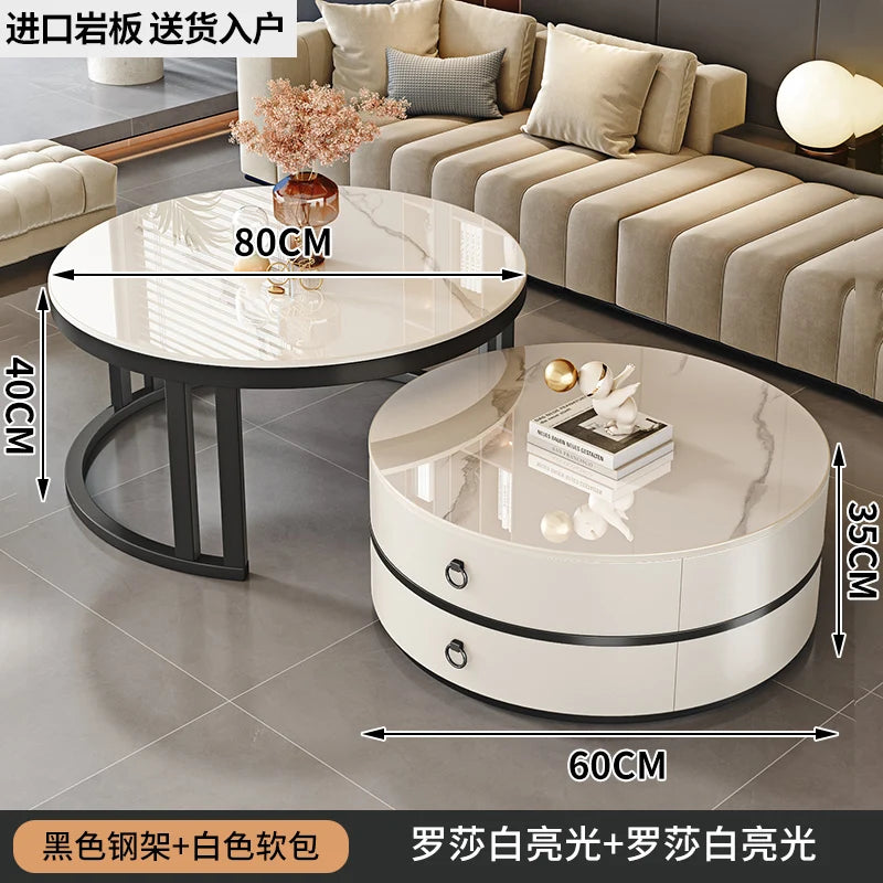 Modern Round Coffee Tables Metal Nordic Glam Minimalist Coffee Tables Simple Decor Mesa Auxiliar Salon Living Room Furniture