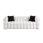 Ivory Marshmallow Bouclé Sofa | Sculptural 84-Inch 3-Seater