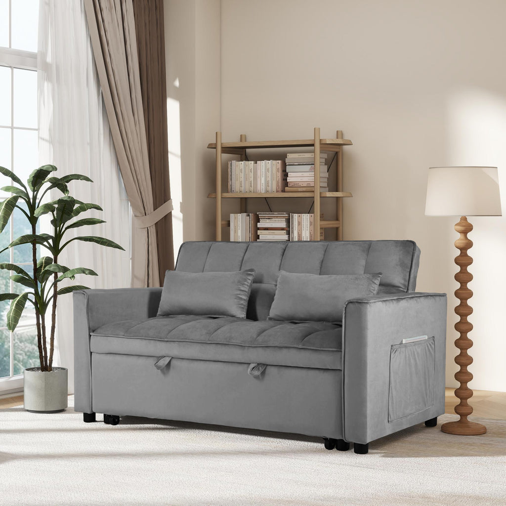 Dark Gray 3-in-1 Pull-Out Sleeper Loveseat