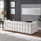 Ivory Marshmallow Bouclé Sofa | Sculptural 84-Inch 3-Seater