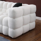 Ivory Marshmallow Bouclé Sofa | Sculptural 84-Inch 3-Seater