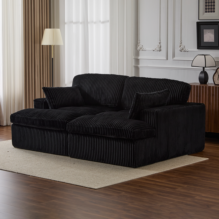 Double Chaise Lounge Chair Indoor,Oversized Upholstered Sleeper Cloud Couch,Deep Seat Luxury Sofa Bed,Sectional Sofa Chaise Love-seat,Corduroy Reading