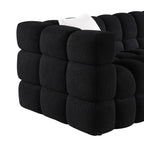 Black Marshmallow Bouclé Sofa | Sculptural 84-Inch 3-Seater