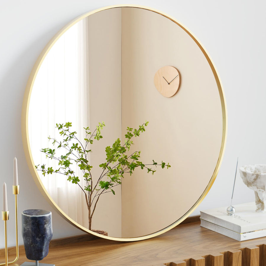 Round Wall Mirror — Gold · 20 inches