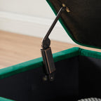 Forest Green Upholstered Storage Bench | Two-Seater