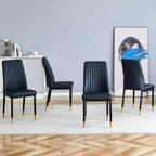 Black High-Back Upholstered Dining Chairs — Set of 4