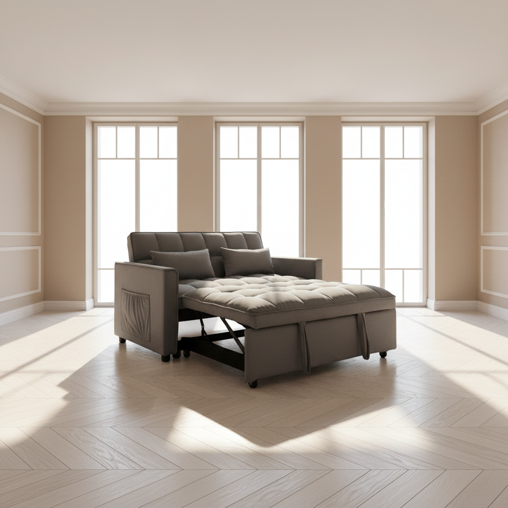 Dark Gray 3-in-1 Pull-Out Sleeper Loveseat