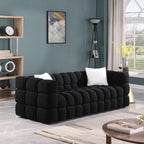 Black Marshmallow Bouclé Sofa | Sculptural 84-Inch 3-Seater
