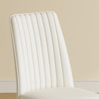 White High-Back Upholstered Dining Chairs — Set of 4