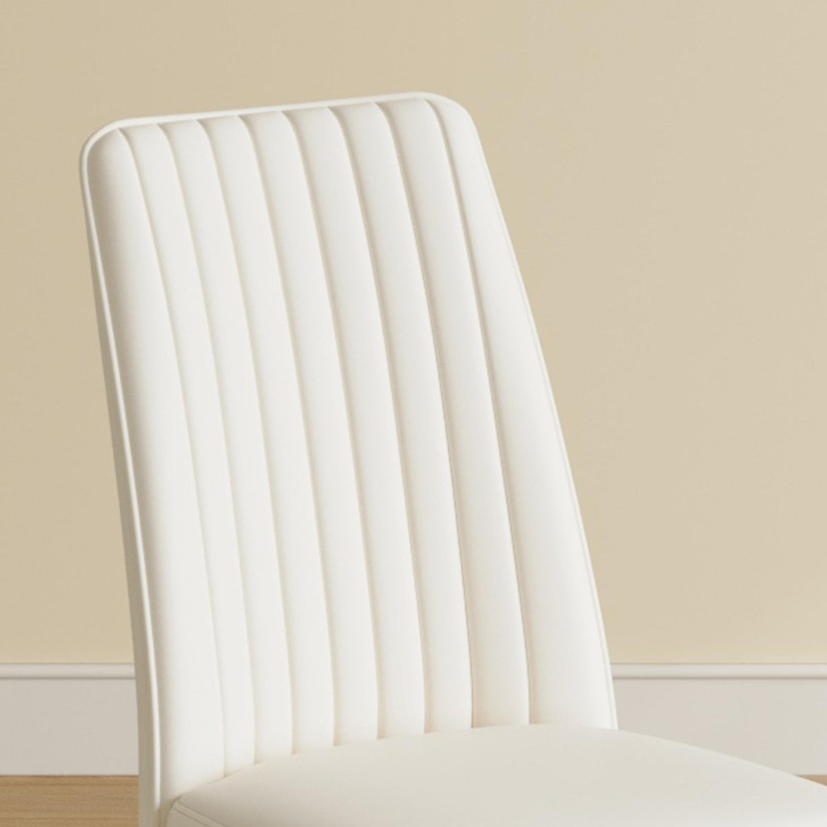 White High-Back Upholstered Dining Chairs — Set of 4