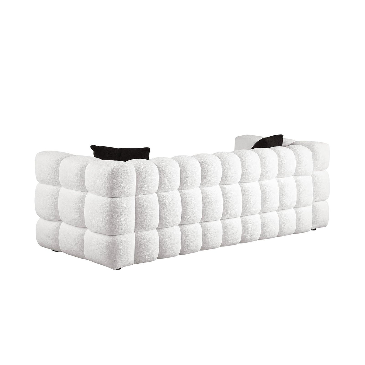 Ivory Marshmallow Bouclé Sofa | Sculptural 84-Inch 3-Seater