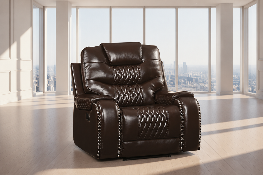 Braylon Recliner (Motion), Brown PU 55417