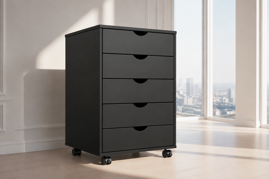 Panana 5-Drawer Storage Chest — Black
