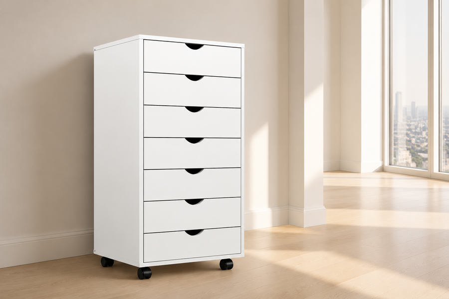 Panana 7-Drawer Storage Chest — White