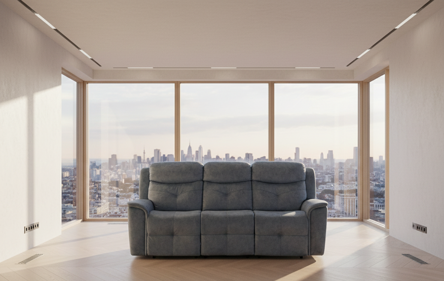 Mariana Sofa (Motion), Silver Blue Fabric 55035