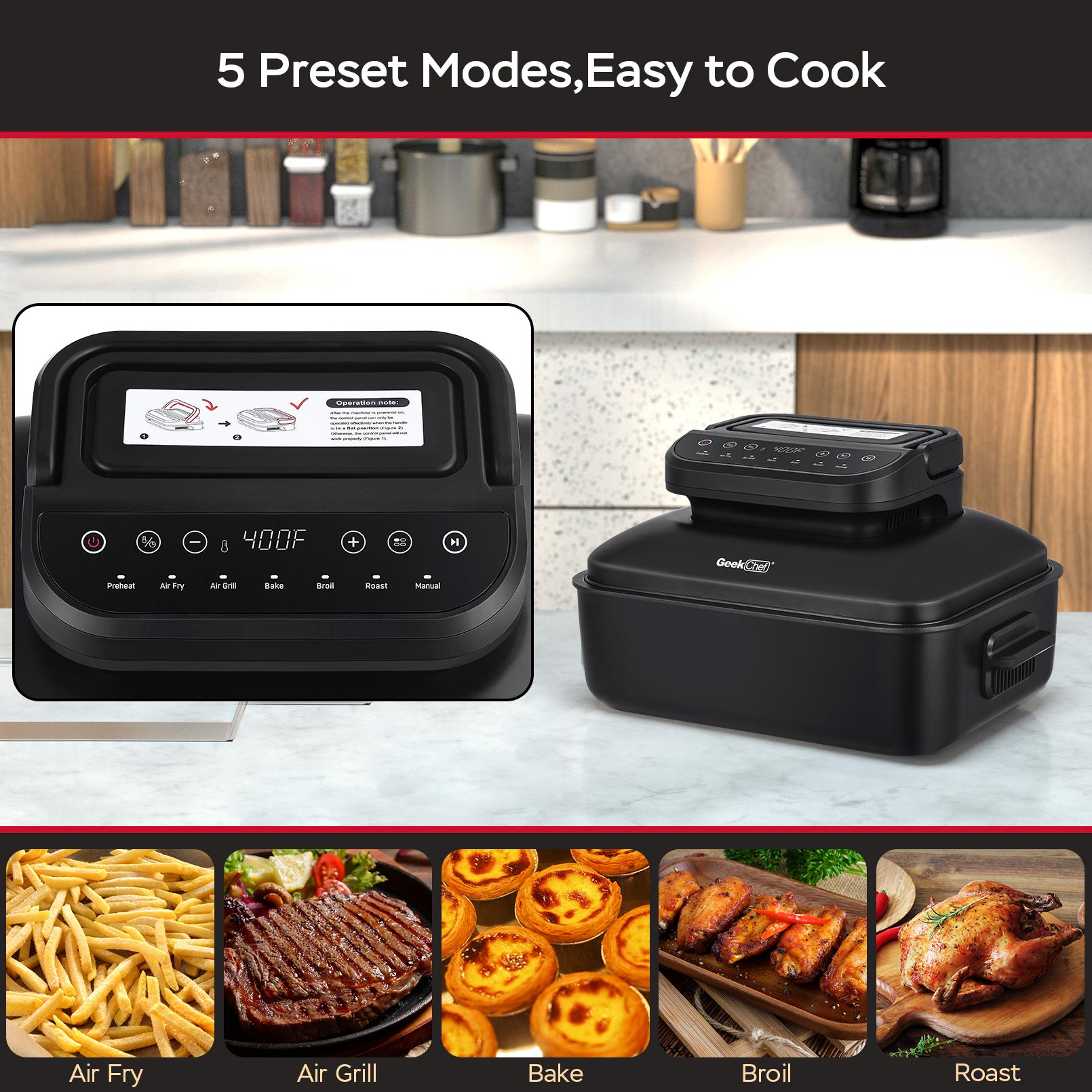 Geek Chef 7 In 1 Smokeless Electric Indoor Grill,  Portable 2 in 1 Indoor Tabletop Grill & Griddle Ban on Amazon