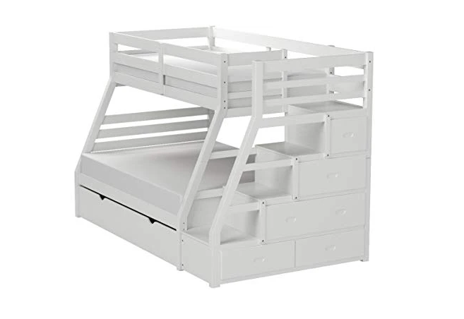 Jason Bunk Bed (Twin/Full) in White 37105