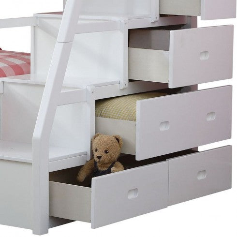 Jason Bunk Bed (Twin/Full) in White 37105