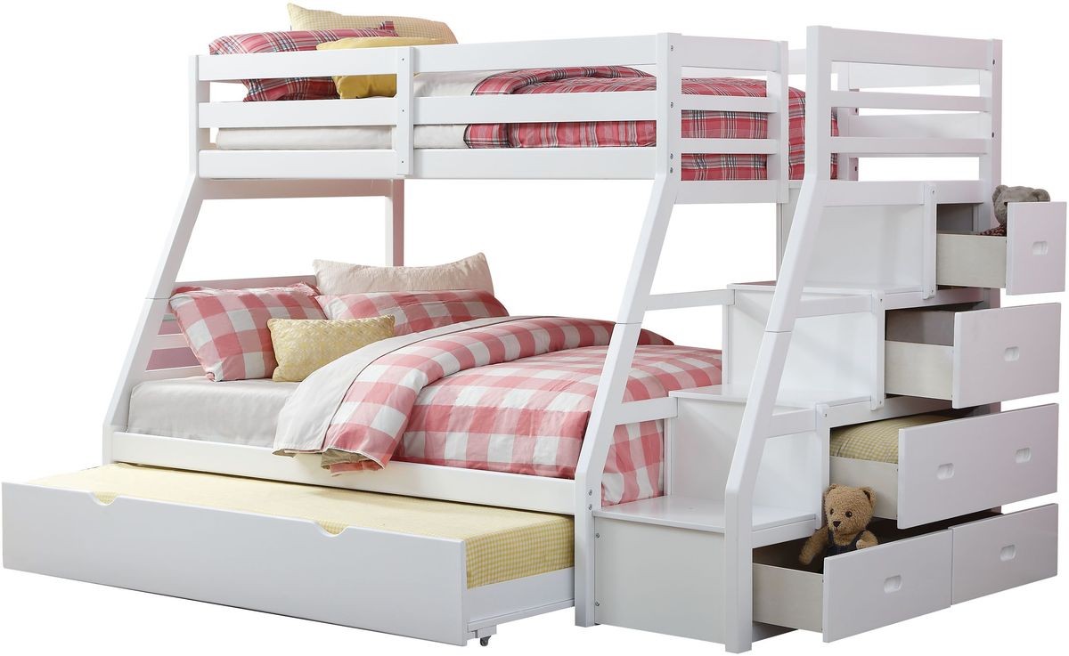 Jason Bunk Bed (Twin/Full) in White 37105