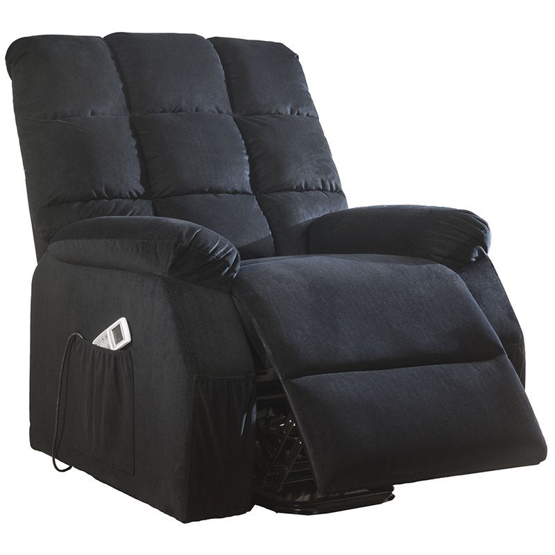Ipompea Recliner w/Power Lift & Massage in Black Velvet 59262