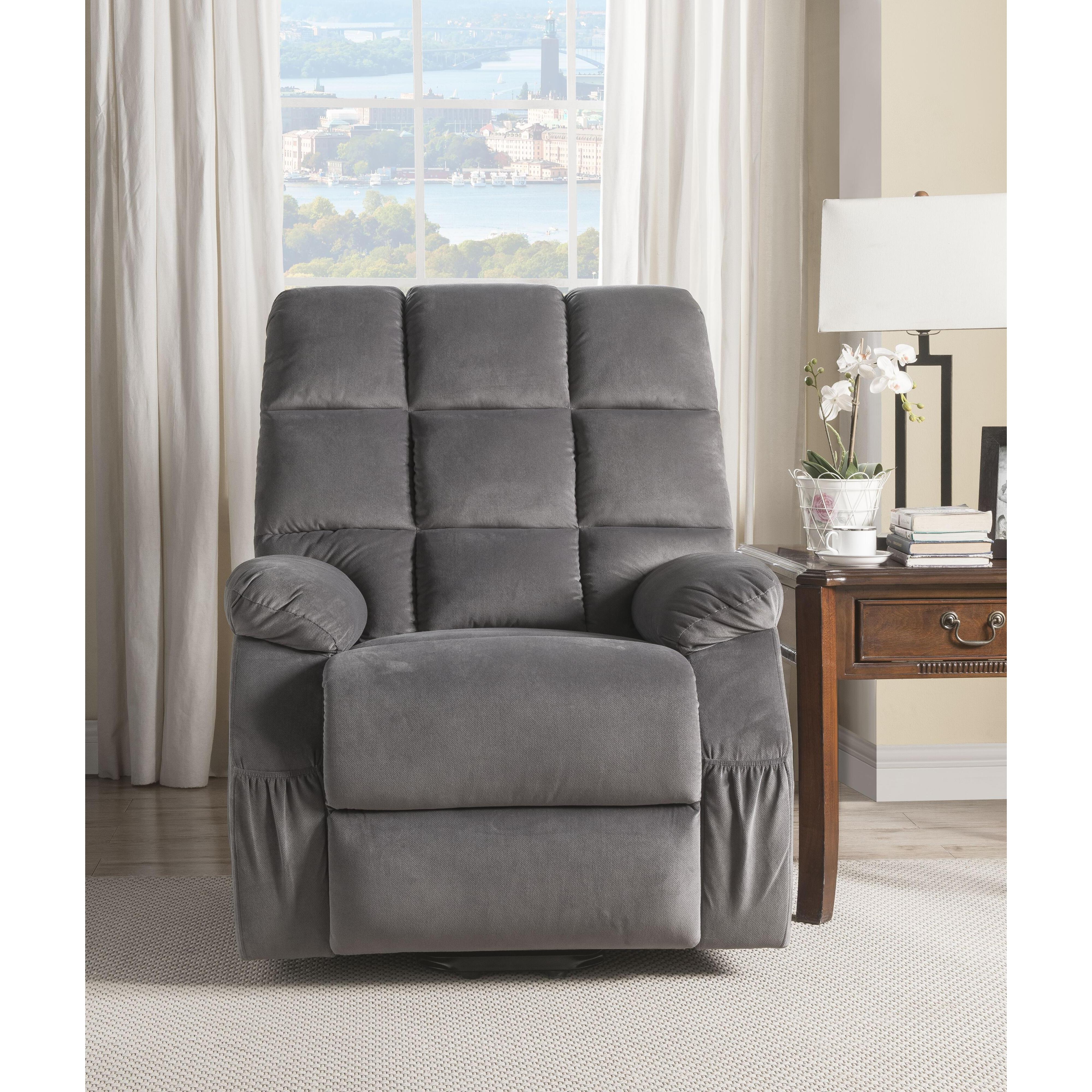 Ipompea Recliner w/Power Lift & Massage in Gray Velvet 59263