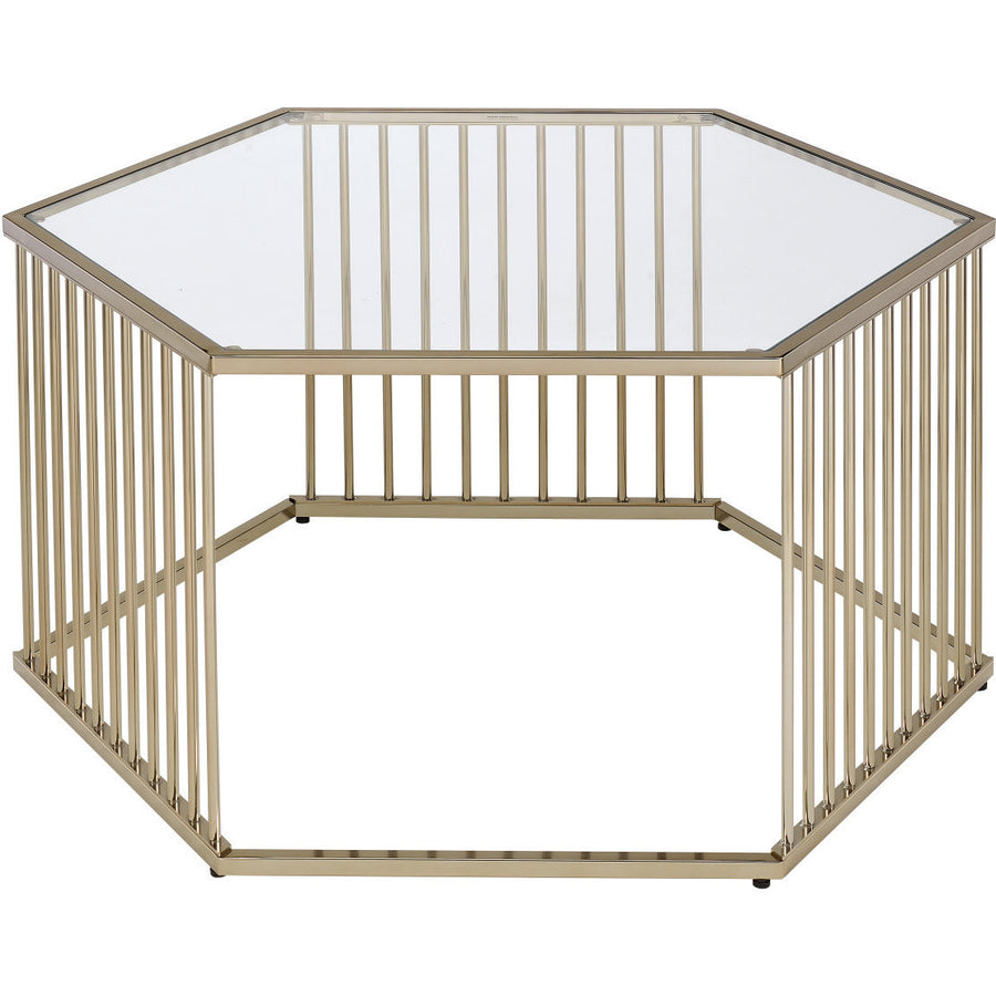 Oaklie Coffee Table in Champagne & Clear Glass 81240