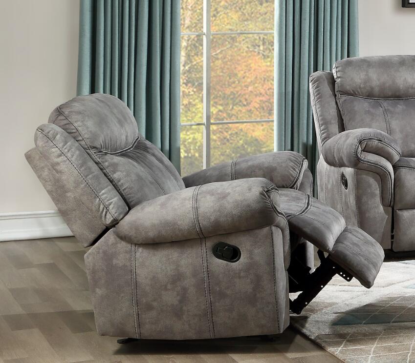 Zubaida Glider Recliner, 2-Tone Gray Velvet 55027