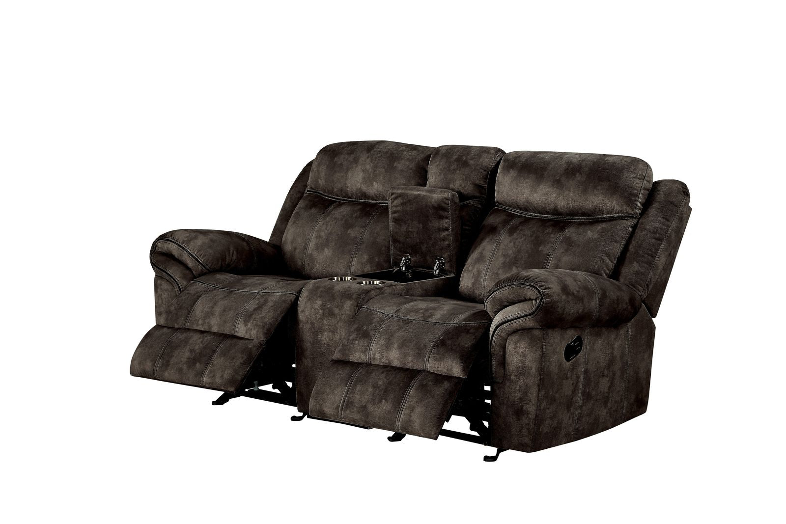 Zubaida Loveseat w/Console (Glider & Motion), 2-Tone Chocolate Velvet 55021